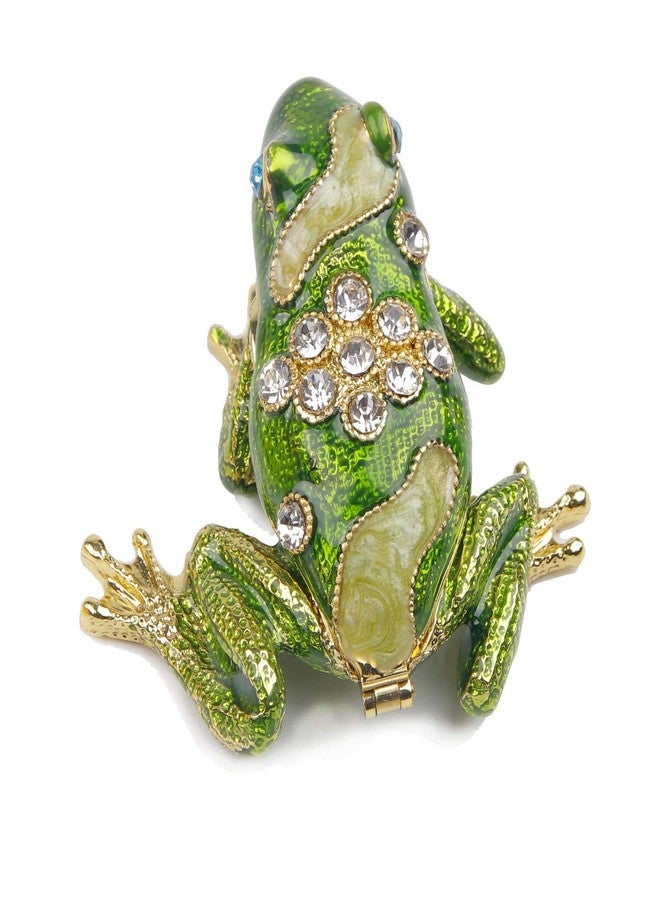 SEVENBEES Hand Painted Crystal Frog Figurine Gift Idea Decorative Jewelry Boxes Hinged Trinket Box - Mothers Day Gifts - Image 1